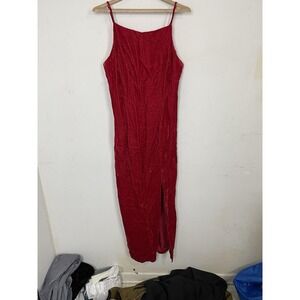 Roberta Womens Dress 8 Red Velvet Slip Sexy Vampire Devil Santa Holiday Maxi